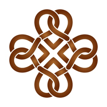 Soft pretzel breads flat color icon for apps or websites vector