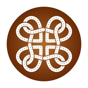 Flat color icon fours soft pretzel bread with sprinkles salt for apps or websites vector
