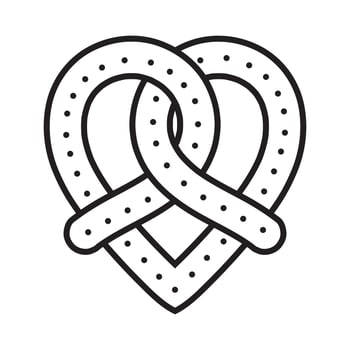 Line art icon soft pretzel bread with sprinkles salt for apps or websites vector