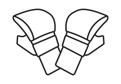 two mixed martial arts glove line art  for apps or website vector