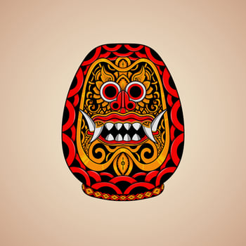 Balinese barong daruma vector illustration