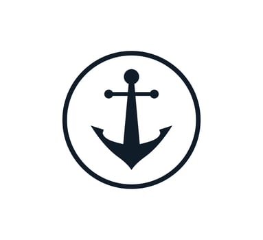 Nautical anchor icon vector logo design template