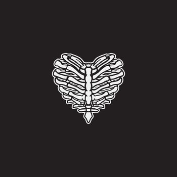 Skeleton body love drawing illustration vector