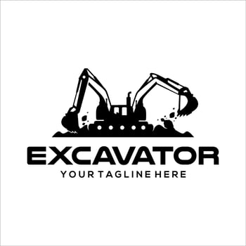 Excavator logo designs vector template