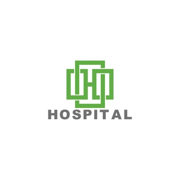 letter h plus hospital medical geometric line logo vector