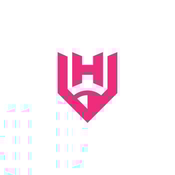 letter h pen shape shadow geometric design logo vector