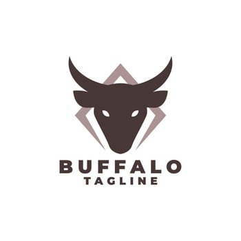 a silhouette of buffalo head. animal logo vector. vector
