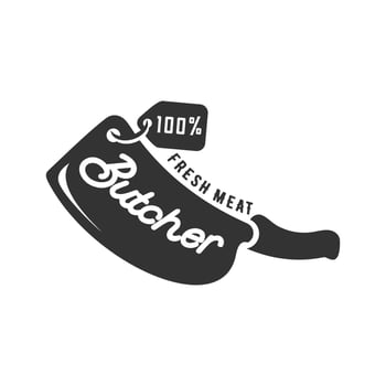 Vintage Retro Butcher shop label logo design template illustration vector