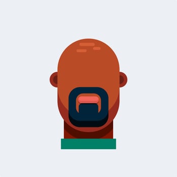 Flat character avatar icon. Funny bright vector illustrations