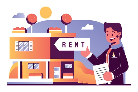 Property For Rent - Flat Illustration vector