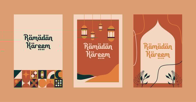Ramadan Kareem. Islamic greeting card template with ramadan for wallpaper design. Poster, media banner. A set of vector illustrations. Ramadan collection vector.