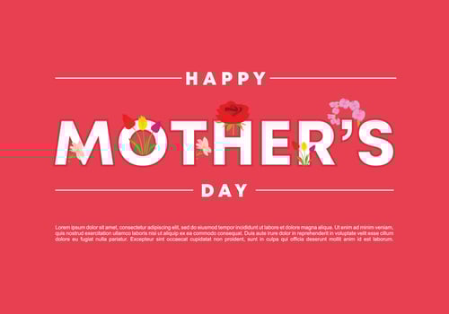 Happy mother day background with flower and pink color. vector