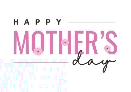 Happy mother day banner isolated on white background. vector