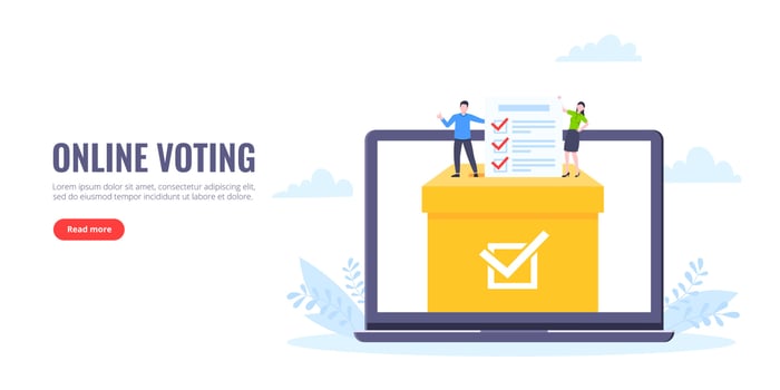 Online voting concept flat style design vector illustration.