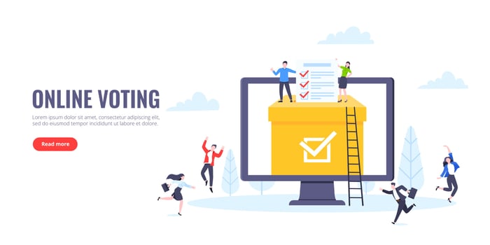 Online voting concept flat style design vector illustration.