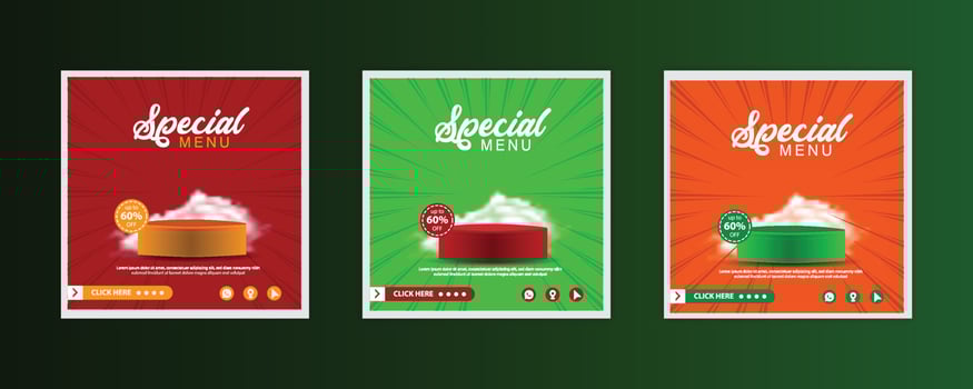 social media post design templates vector