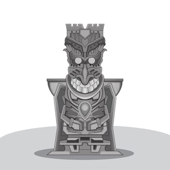 Tiki Mask Vintage Traditional Tattoos Design vector