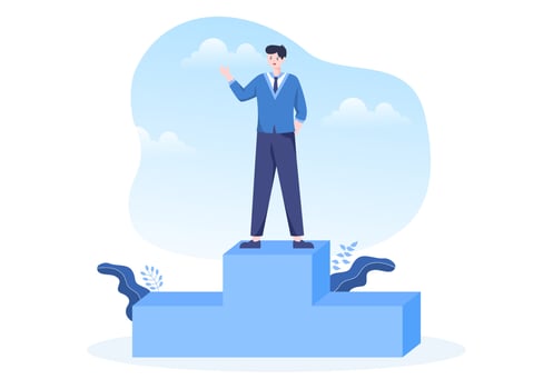 CEO or Chief Executive Officer Cartoon Illustration Businessman Work in Company as President Speech and Public Speaker in Flat Style Design vector