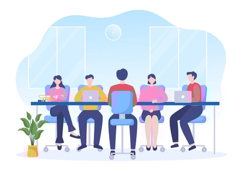 CEO or Chief Executive Officer Cartoon Illustration Businessman Work in Company as President Speech and Public Speaker in Flat Style Design vector