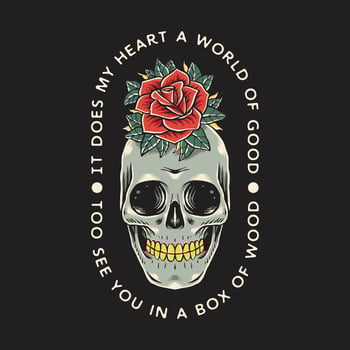Skull with flower illustration vector