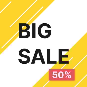 Big sale discount up to 50 percent. Big sale sticker, banner, and template. Big sale banner template for social media. Big sale flyer design vector
