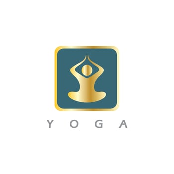 logo design of people doing yoga symbol icon illustration vector