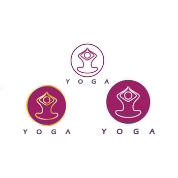 logo design of people doing yoga symbol icon illustration vector