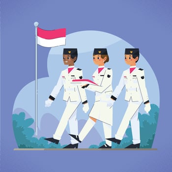 Indonesian Flag Bearer In Ceremony vector