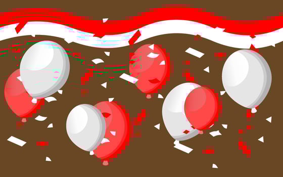happy birthday design concept of Indonesia, independence day concept vector