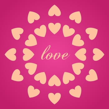 love vector circle pattern sweet romantic design template.