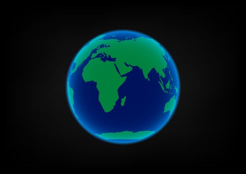 graphics world map on grey color background vector illustration