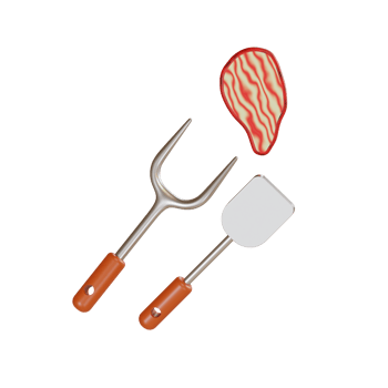 bbq grill illustration with machine grill 3d png