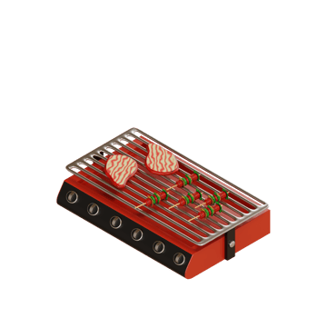bbq grill illustration with machine grill 3d png