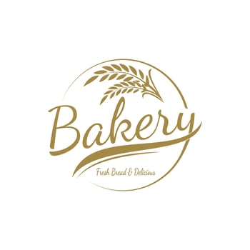 Concept for label organic products, Wheat, restaurant, harvest and agriculture, grain, bakery, healthy food. vector