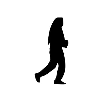 silhouette of running people vector