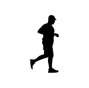 silhouette of running people vector