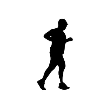 silhouette of running people vector