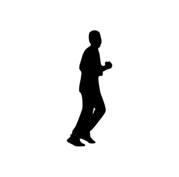 silhouette of running people vector