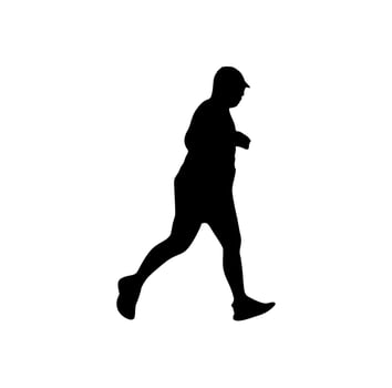 silhouette of running people vector