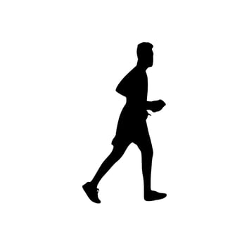 silhouette of running people vector