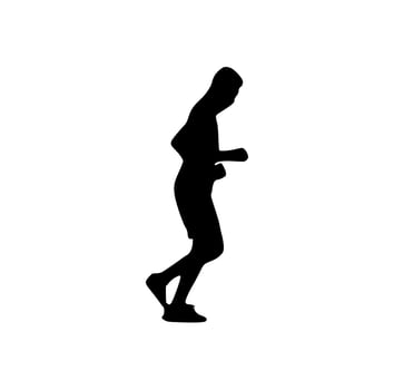 silhouette of running people vector