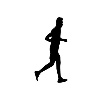 silhouette of running people vector