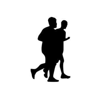 silhouette of running people vector