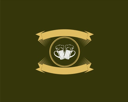 yellow liquor glass logo design vector