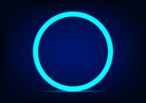 circle neon  glow light with blue background for background vector illustration
