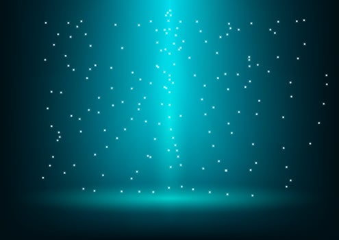 graphics drawing stage sparkling spotlight green color vector background.