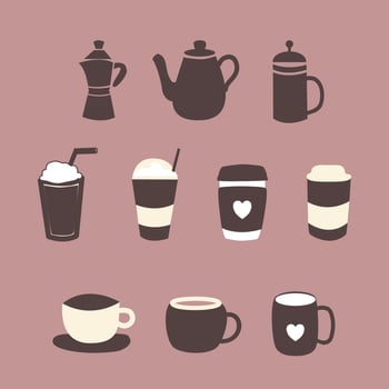 Coffee hand drawn element vector