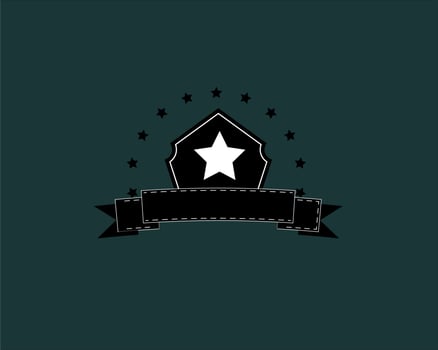 star symbol vector logo design with shield