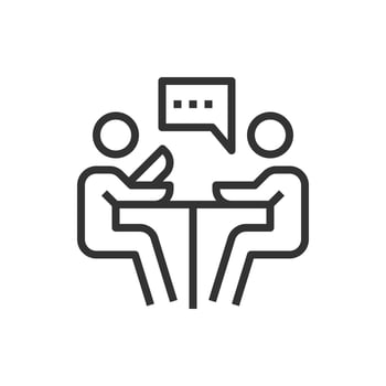people meet icon line business vector