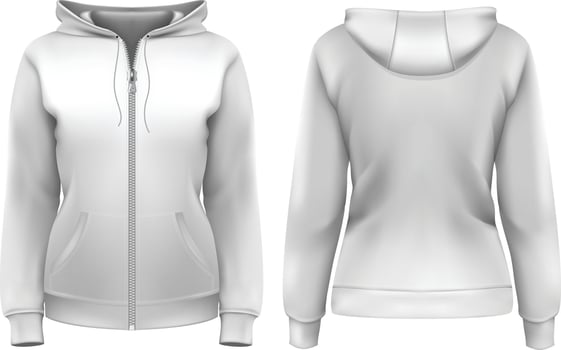 Blank template hoodie for women vector